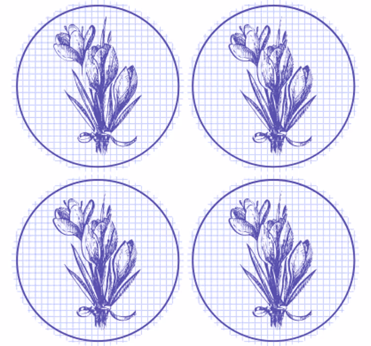 Glasunderlägg graciös botanisk illustration - Tenstickers