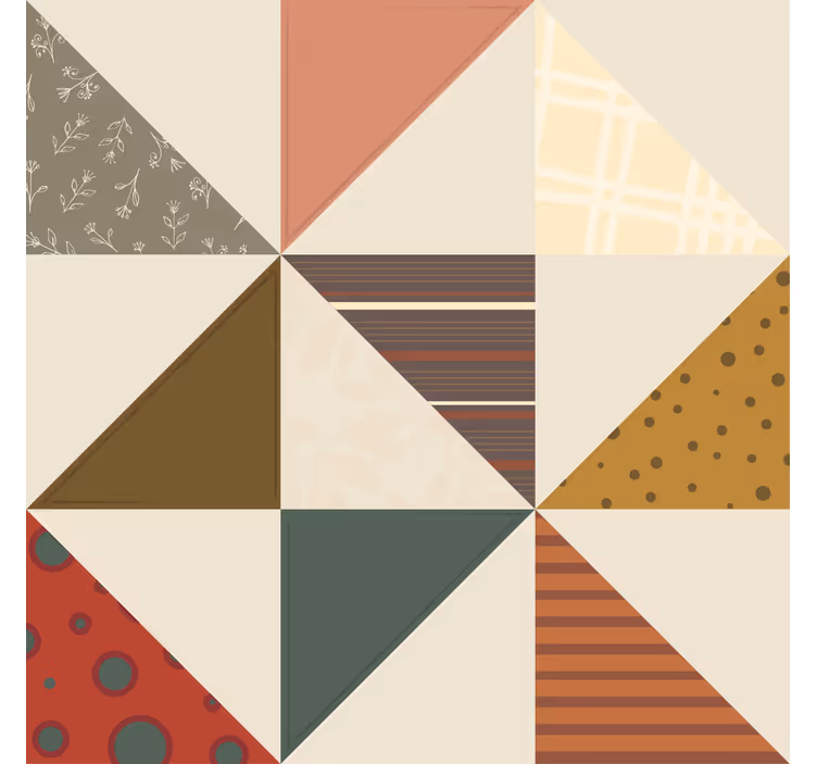 Geometriska färgsegment glasunderlägg - Tenstickers