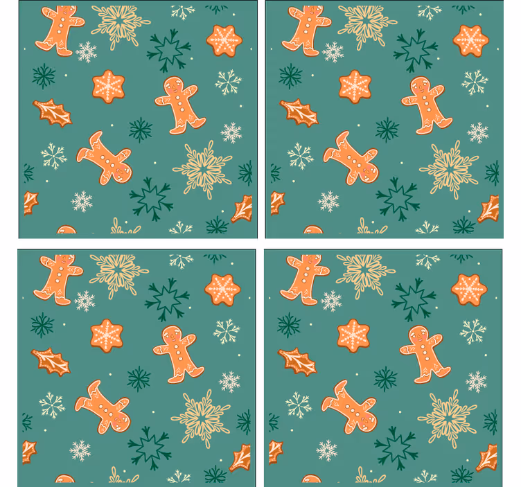 Julunderlägg med mönster av pepparkakor - Tenstickers
