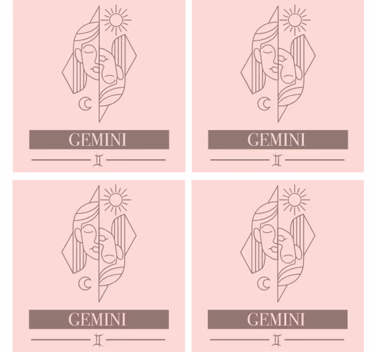 Glasunderlägg fraser tvåsidiga zodiac - Tenstickers