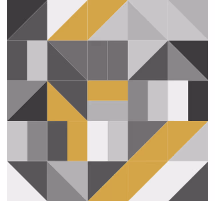 Glasunderlägg geometriska block med gult - Tenstickers