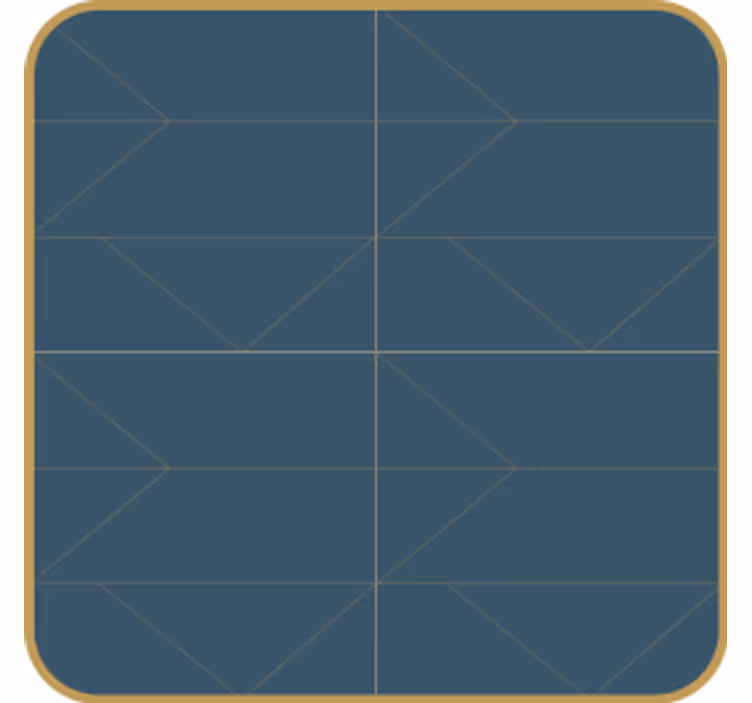 Glasunderlägg geometriskt mönster med guldkant - Tenstickers