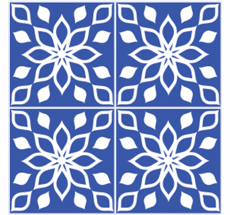 Blå södra kakel mönster kakel glasunderlägg - Tenstickers