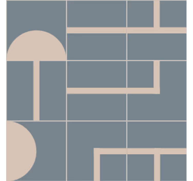 Glasunderlägg modernt geometriskt mönster med kurvor - Tenstickers