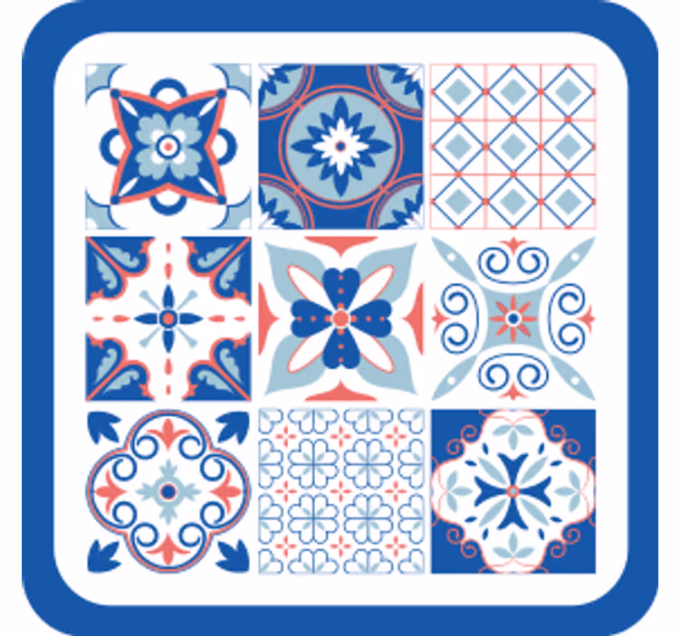 Glasunderlägg plattor med geometriska mönster - Tenstickers