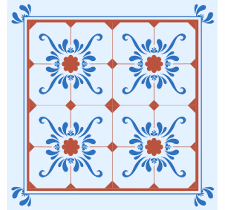 Dekorativt blommönster glasunderlägg plattor - Tenstickers