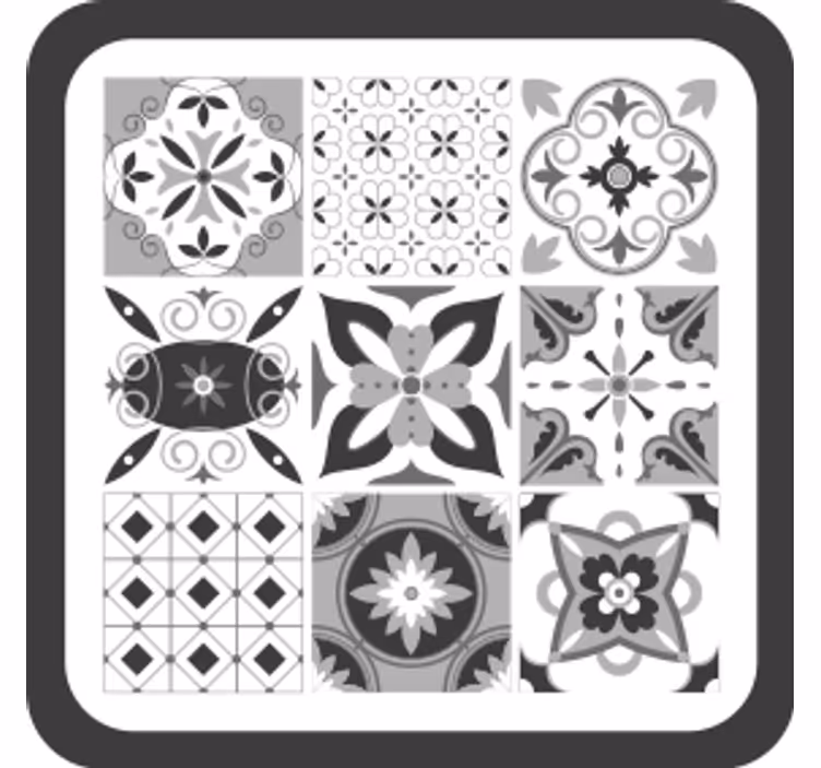 Vackra grå kakel glasunderlägg - Tenstickers