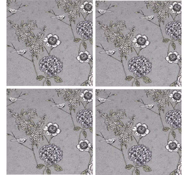 Glasunderlägg med blommönstrad textur - Tenstickers