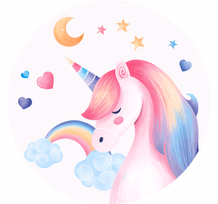 Glasunderlägg nördar med lekfull enhörningsillustration - Tenstickers
