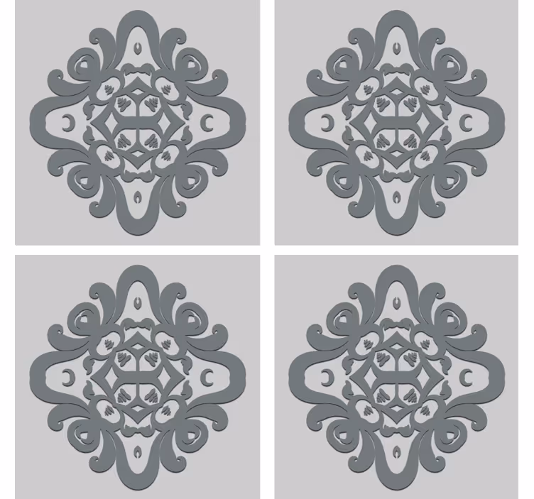 Glasunderlägg med intrikat mönster motiv - Tenstickers