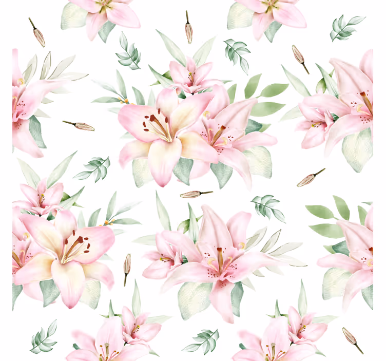Glasunderlägg med blommönster och liljor - Tenstickers