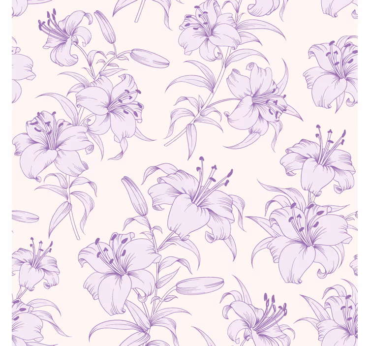 Glasunderlägg elegant liljemönster - Tenstickers