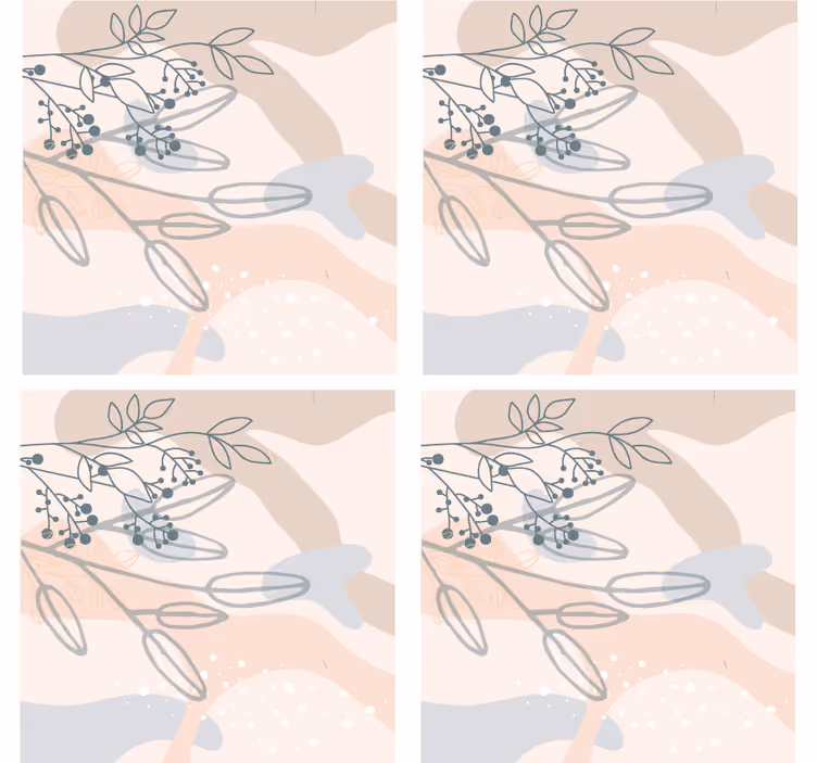 Glasunderlägg blommiga abstrakta mönster - Tenstickers