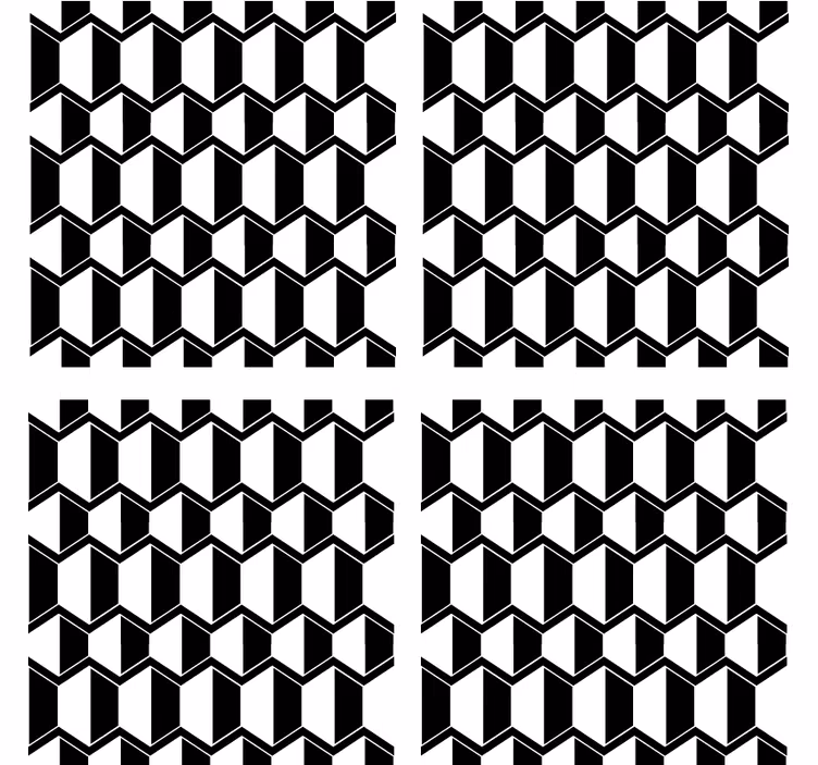 Glasunderlägg geometriskt svart och vitt mönster - Tenstickers