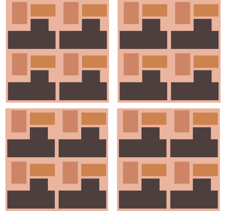 Geometrisk blockarrangemang glasunderlägg - Tenstickers