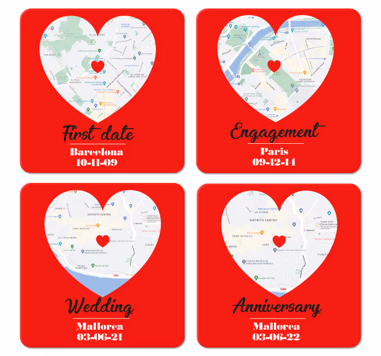 Speciella ögonblick platser bröllop och glasunderlägg - Tenstickers