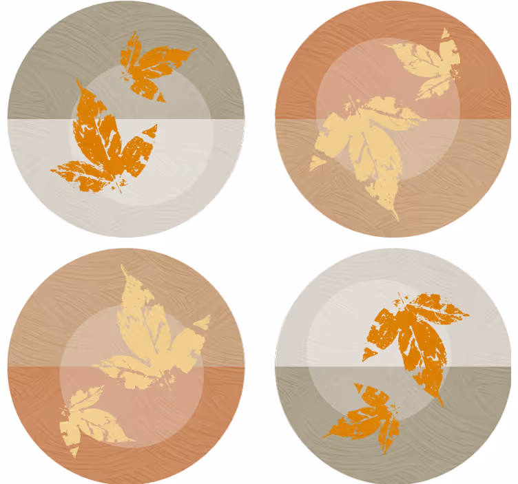 överlägg med bladmönster Glasunderlägg Modernt - Tenstickers