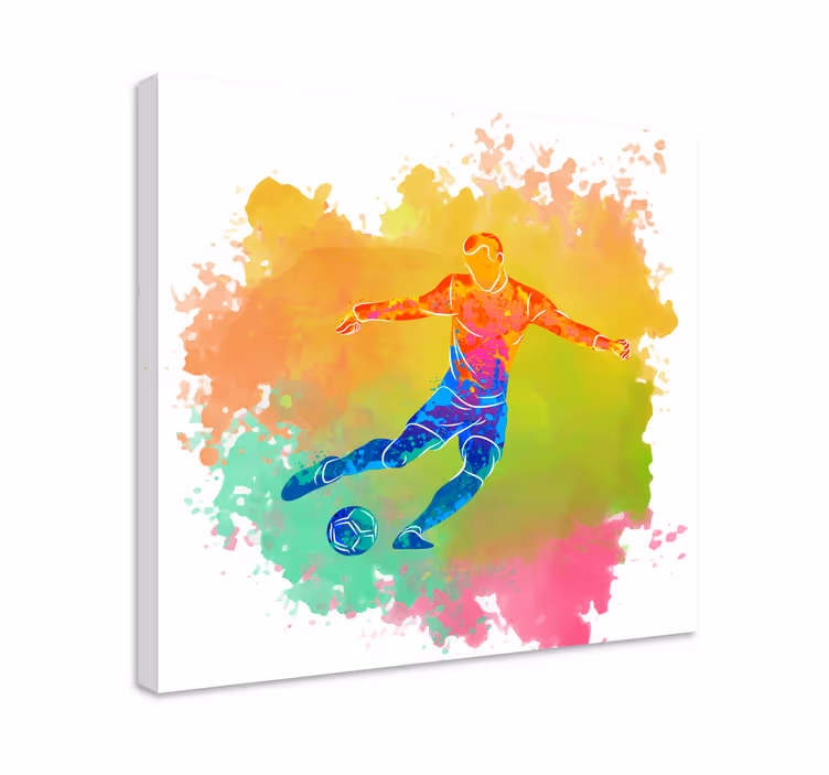 Dynamisk fotbollsaction Kanvas sport - Tenstickers