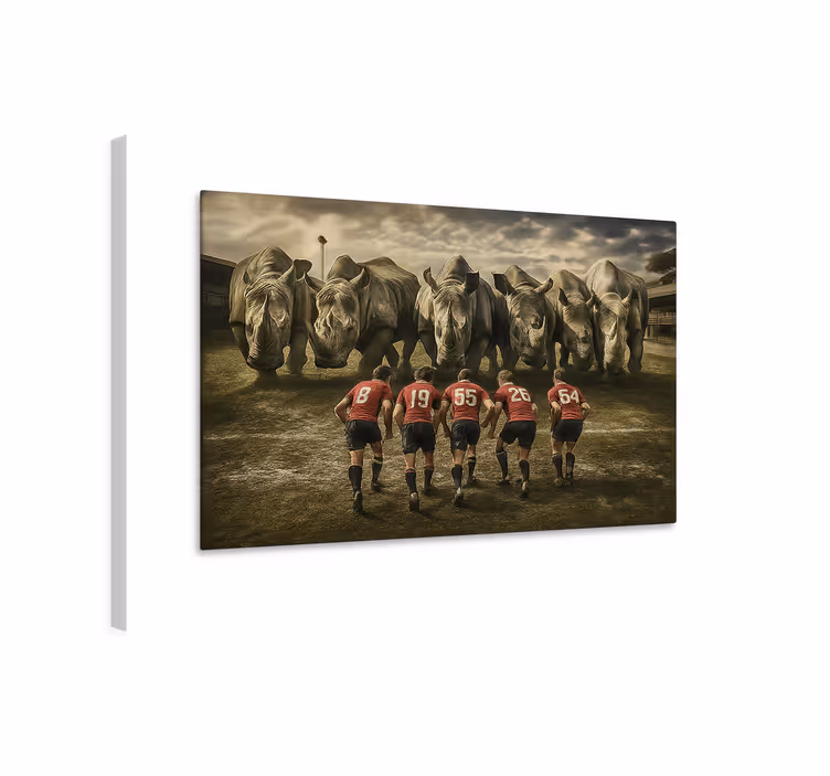 Rugbymän och noshörningar Kanvas sport - Tenstickers