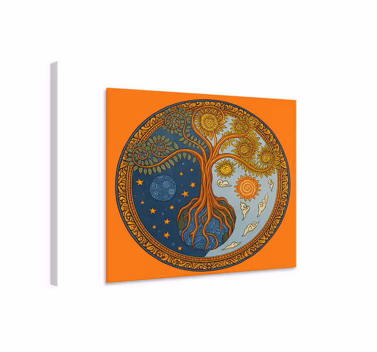 Livets andliga träd Kanvas vardagsrum - Tenstickers