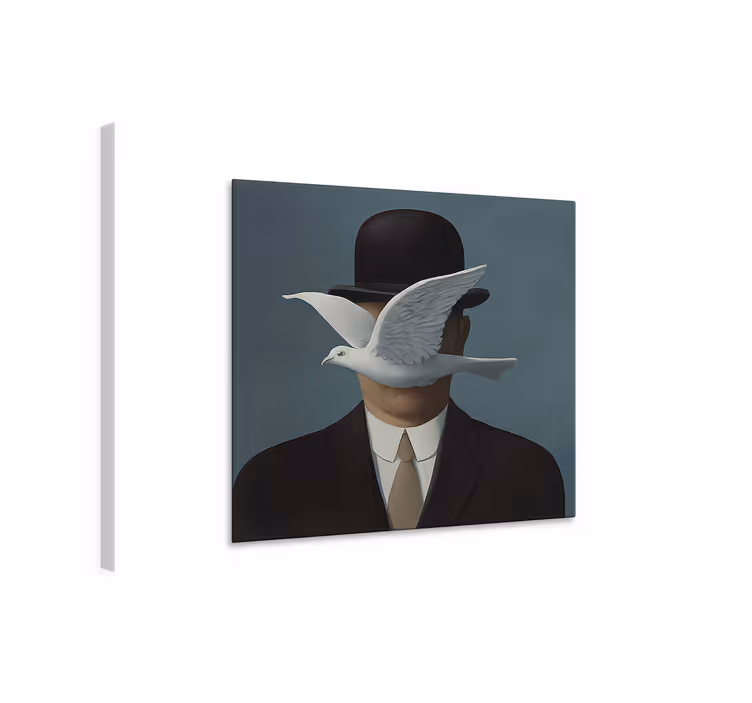 Man i bowlerhatt Kanvas konst - Tenstickers