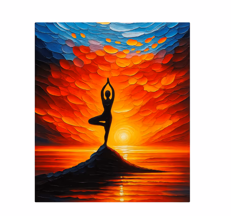Yogamosaik med sol Kanvas sport - Tenstickers