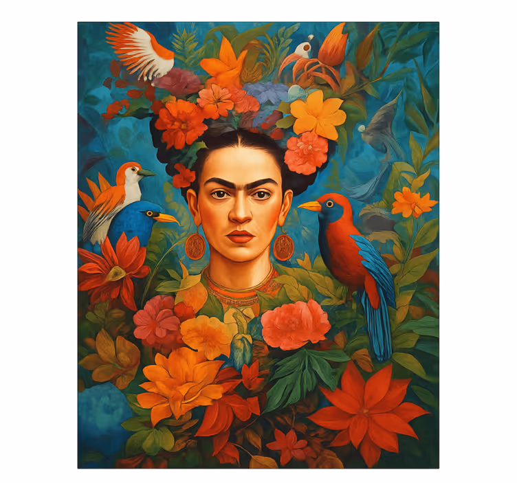 Frida kahlo exotiska fåglar Kanvas konst - Tenstickers
