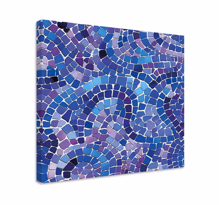Mosaikeffekt blå canvas tavla - Tenstickers