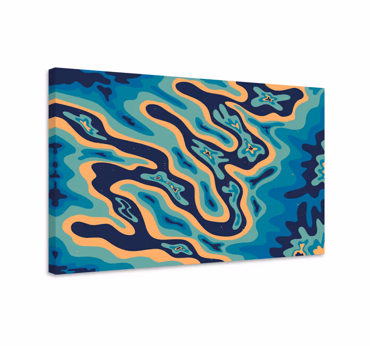 Blå canvas tavla moderna element - Tenstickers