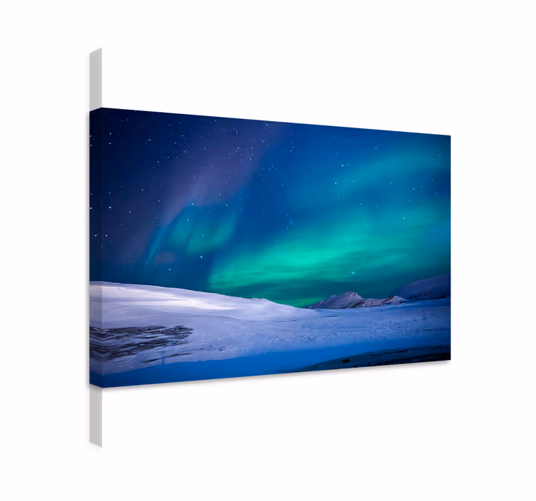 Blå canvas tavla norrsken - Tenstickers
