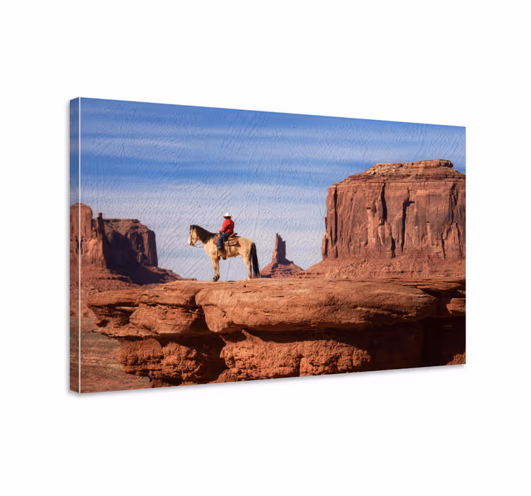 Kanvas häst vildvästern grand canyon målning - Tenstickers