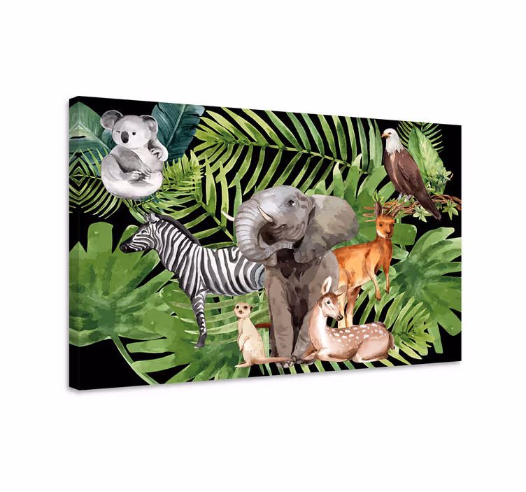 Kanvas elefant djurens kungarike - Tenstickers