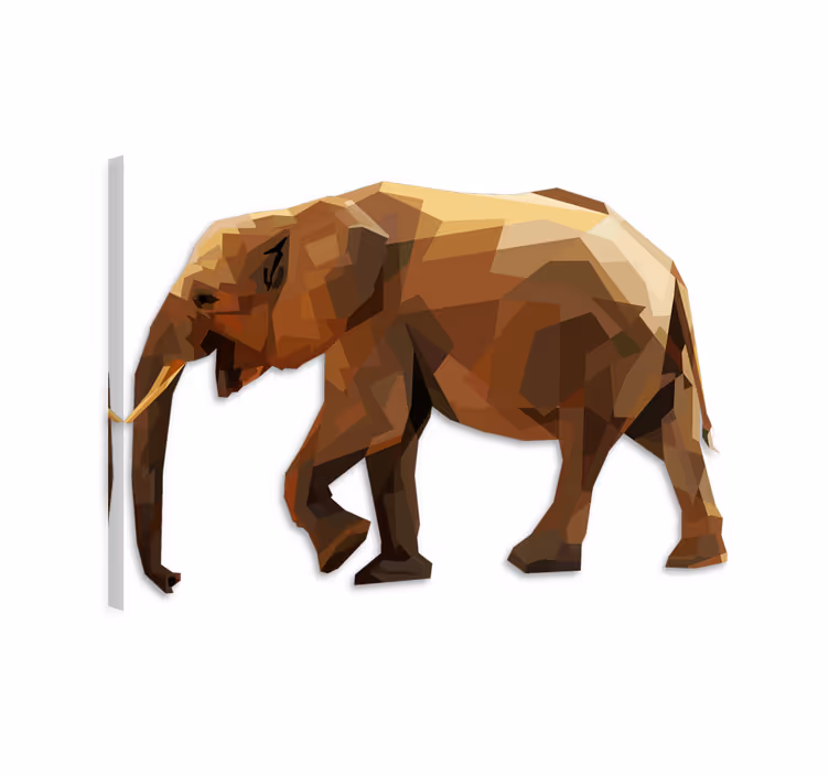 Kanvas elefant geometrisk asiatisk - Tenstickers
