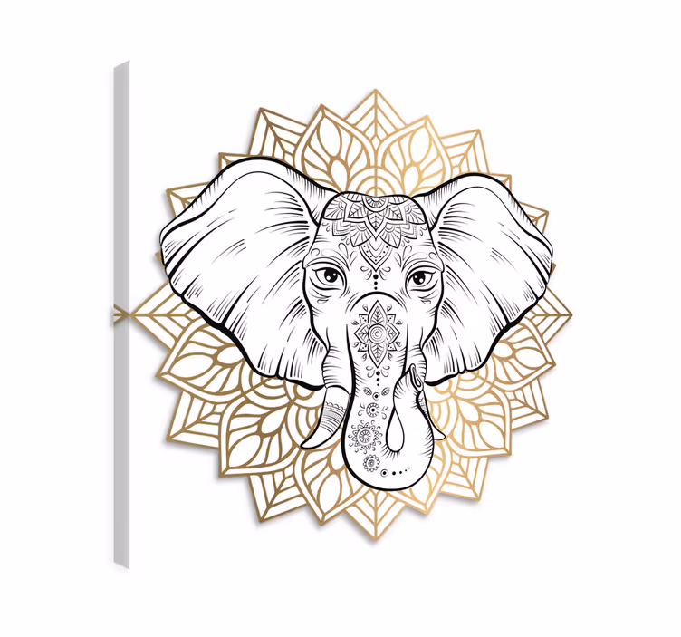 Kanvas elefant mandala elefant - Tenstickers