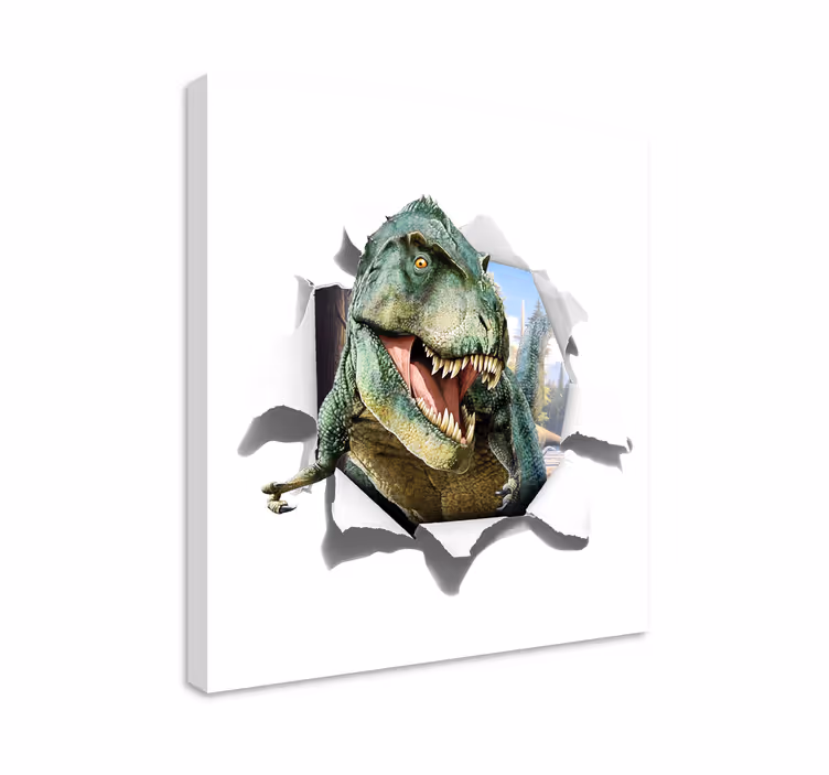Kanvas dinosaurie 3d arg t-rex - Tenstickers