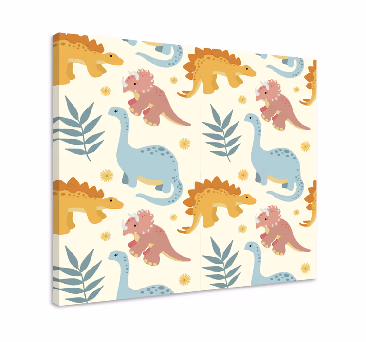 Kanvas dinosaurie i minimalistisk stil - Tenstickers