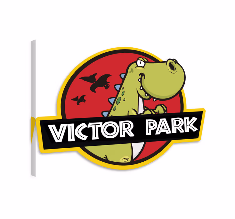 Kanvas dinosaurie med anpassningsbar dinosaur emblem - Tenstickers