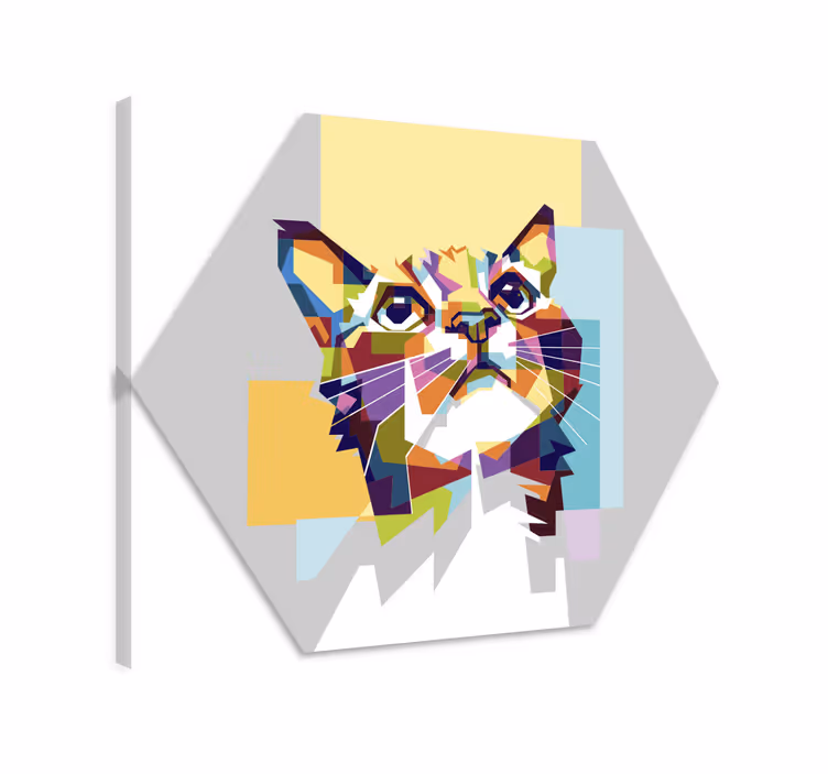Kanvas katter färgglad katt hopp - Tenstickers