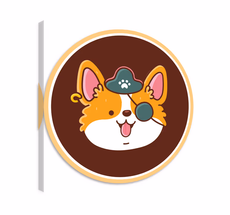 Kanvas katter hund med ögonlapp - Tenstickers