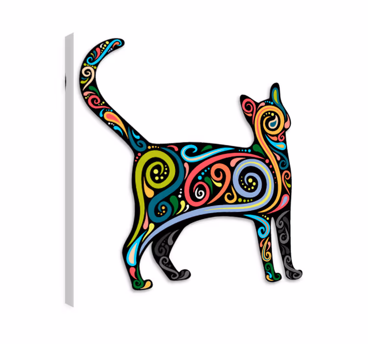 Kanvas katter dekorerad katt väggdekor - Tenstickers