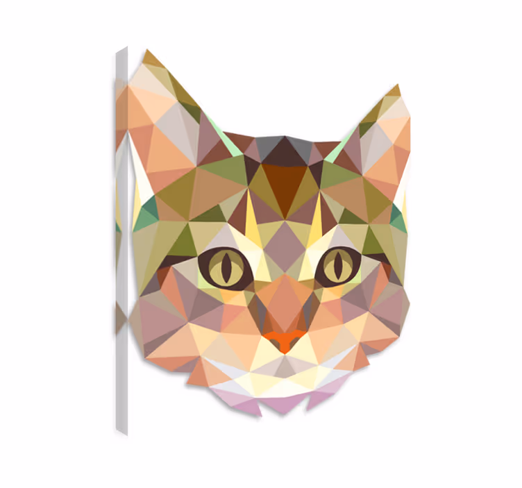 Kanvas katter geometrisk kattansikte dekoration - Tenstickers