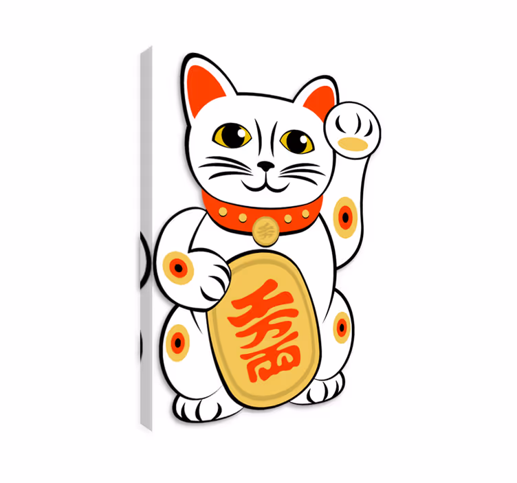 Kanvas katter kinesisk katt dekorskylt - Tenstickers