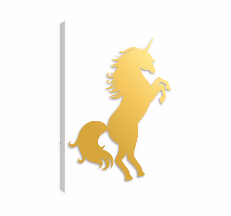 Kanvas enhörningar i guld - Tenstickers