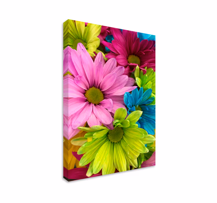 Färgglada blommor konstcanvas tavla - Tenstickers