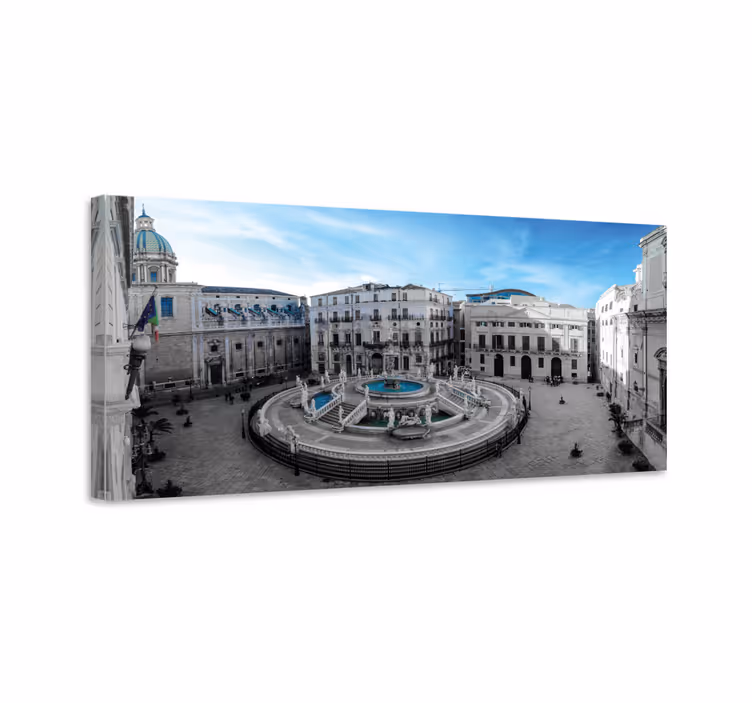 Palermo fontäntorget Kanvas städer och länder - Tenstickers