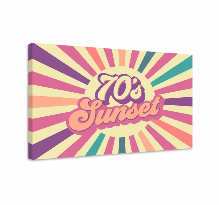 Retro solnedgång grafik Kanvas andra texter - Tenstickers