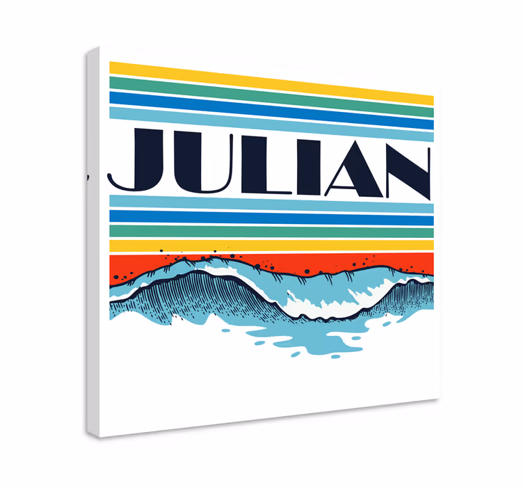 Retro vågor personligcanvas tavla - Tenstickers
