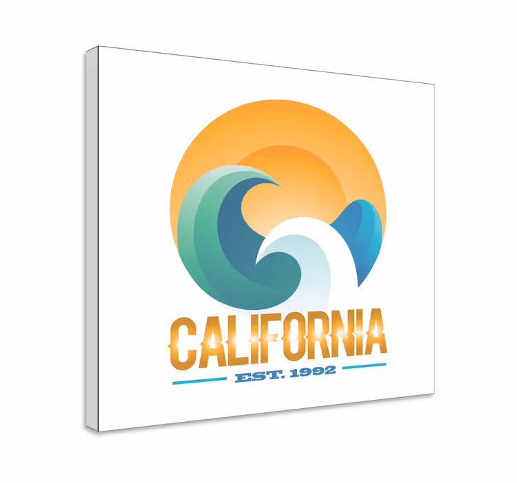 Kalifornien surfing emblem Kanvas sjöfart - Tenstickers