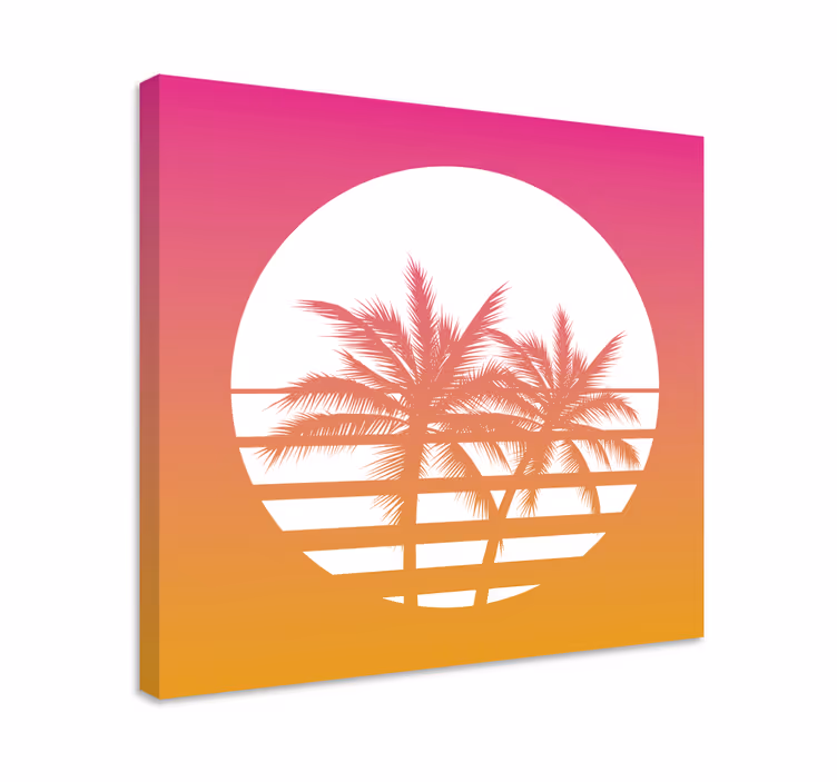 Solnedgång vintage landskapcanvas tavla - Tenstickers