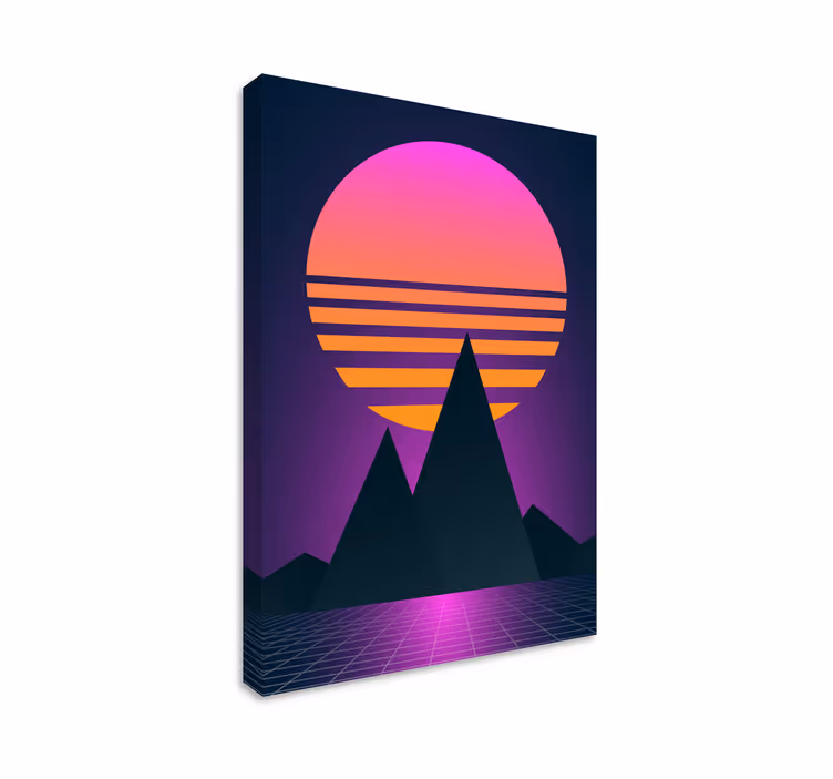 Vintage och retro sol vertikal liggandecanvas tavla - Tenstickers